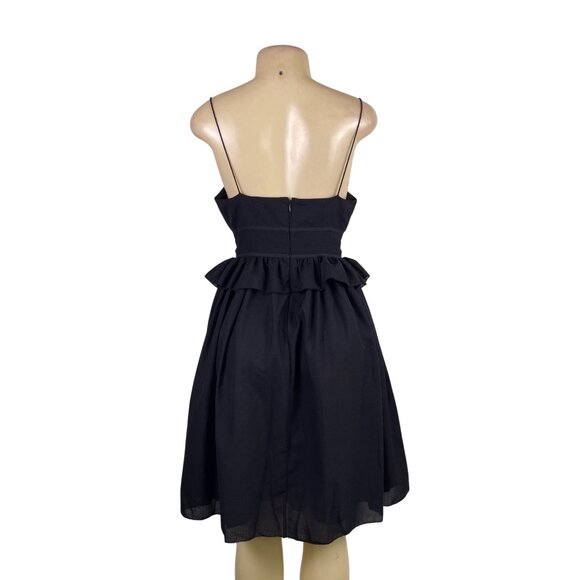 J.Crew Womens Black Wool-Blend Ruffled Halter Midi Dress  Elegant & Lined Size 4 - Picture 3 of 8